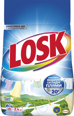 Losk пральний порошок автомат для білих та світлих речей Гірське озеро, 2.4кг